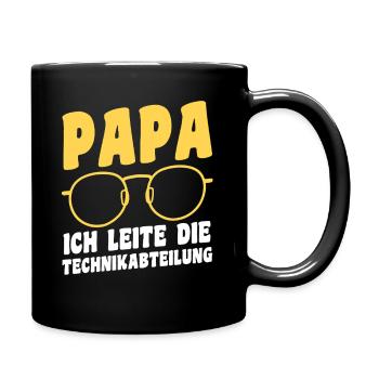 Papa Techniker Vater - Tasse einfarbig - Schwarz - Rechts