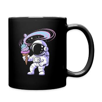 Weltraum-Astronaut mit Eis - Tasse einfarbig - Schwarz - Rechts