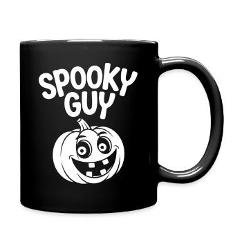 Lustiger Halloween Kürbis Druck - Tasse einfarbig - Schwarz - Rechts