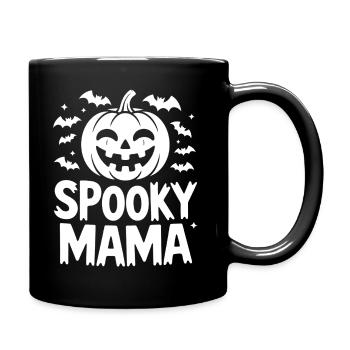 Humorous Halloween Pumpkin Print - Full Colour Mug - black - Right