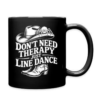Line Dance Humor Mit Cowboyhut - Tasse einfarbig - Schwarz - Rechts