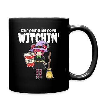 KOFFEIN VOR DEM HEXEN - HEXE HALLOWEEN - Tasse einfarbig - Schwarz - Rechts