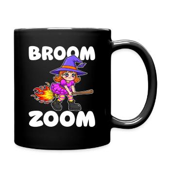 BESEN ZOOM - HEXE HALLOWEEN - Tasse einfarbig - Schwarz - Rechts