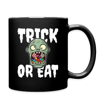 TRICK OR EAT - ZOMBIE HALLOWEEN - Full Colour Mug - black - Right