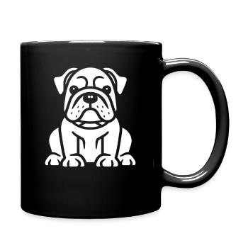 Bulldoggenwelpe detaillierte Illustration - Tasse einfarbig - Schwarz - Rechts