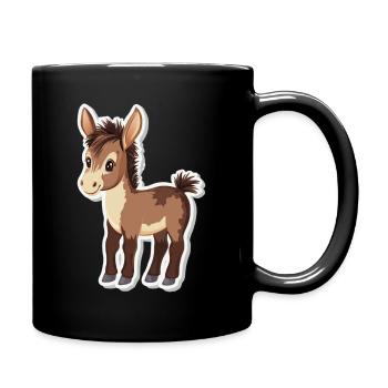 Esel - Tasse einfarbig - Schwarz - Rechts