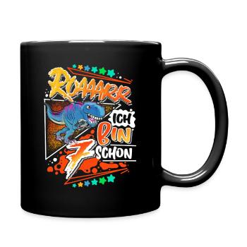 7ème anniversaire dinosaure T Rex - Mug uni - noir - Droite
