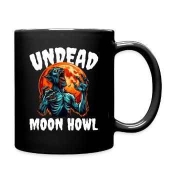 UNDEAD MOON HOWL - ZOMBIE HALLOWEEN - Full Colour Mug - black - Right
