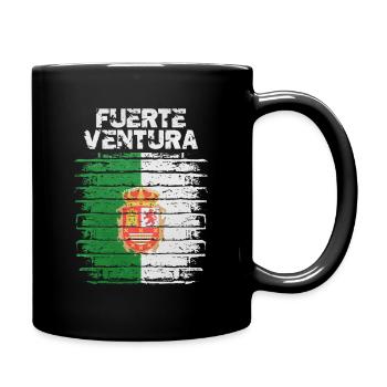 Fuerteventura Wappen Flagge Design - Tasse einfarbig - Schwarz - Rechts
