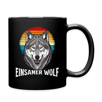 Costume drôle de loup solitaire Alpha Wolf - Mug uni - noir - Droite