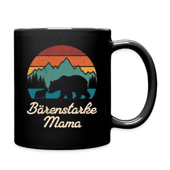 Future maman OURS MAMAN FORTE Drôle - Mug uni - noir - Droite