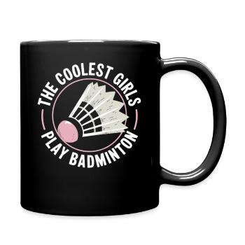 Badminton Girls Design - Full Colour Mug - black - Right