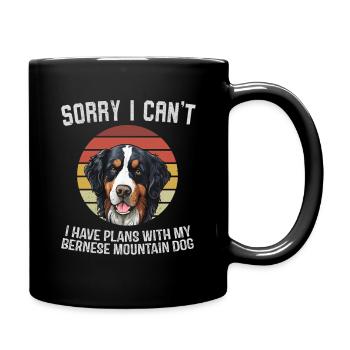 Berner Sennenhund Humorvolles Design - Tasse einfarbig - Schwarz - Rechts