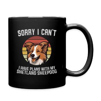 T-shirt humoristique avec berger des Shetland - Mug uni - noir - Droite