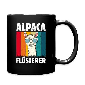 Alpaka Fan ALPAKA FLÜSTERER Lama Lustiges - Tasse einfarbig - Schwarz - Rechts