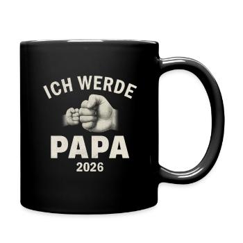 Ich werde Papa 2026 - Tasse einfarbig - Schwarz - Rechts