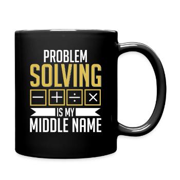 Math Math Teacher Problem Solving My Middle Name - Full Colour Mug - black - Right
