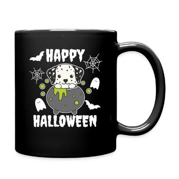 Dalmatiner Happy Halloween Hexenkessel - Tasse einfarbig - Schwarz - Rechts