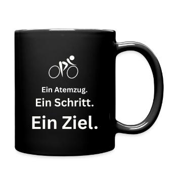 Motivational slogan bicycle everyday life - Full Colour Mug - black - Right