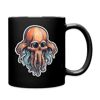 Eco-Friendly Squid Skull - Full Colour Mug - black - Right