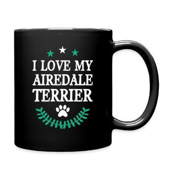 Airedale Terrier - Mug uni - noir - Droite