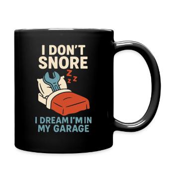 Lustiger Hobby Garagen Schrauber Spruch - Tasse einfarbig - Schwarz - Rechts