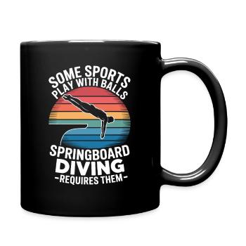 Kunstspringen Turmspringer Sprungbrett - Tasse einfarbig - Schwarz - Rechts