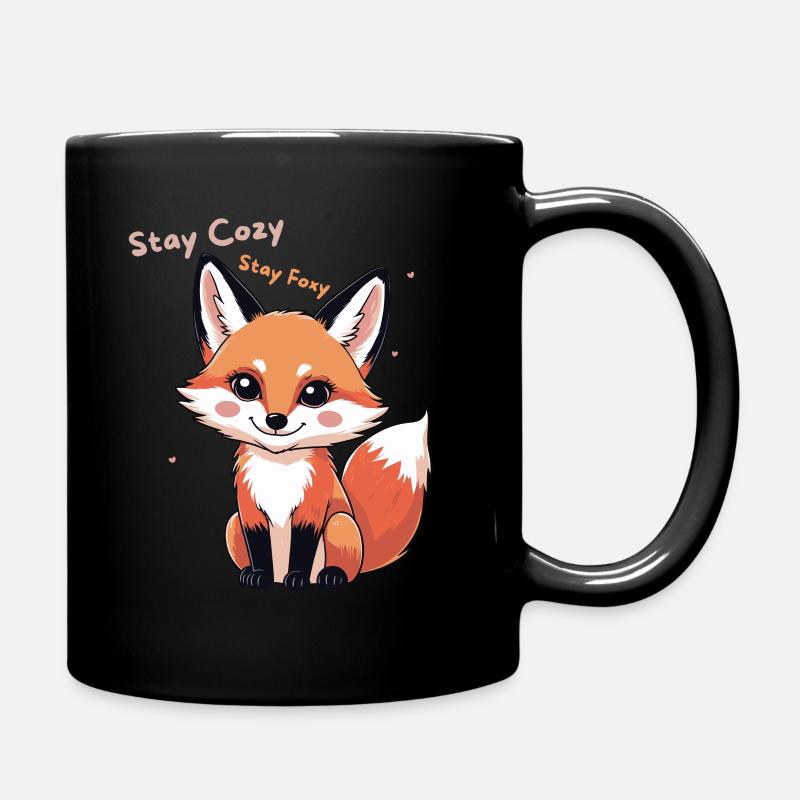 Süßer Fuchs - Stay Cozy - Tasse einfarbig - Schwarz