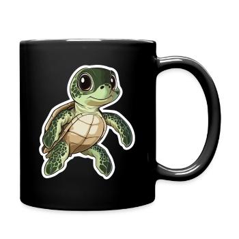Tortue - Mug uni - noir - Droite