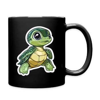Tortue - Mug uni - noir - Droite