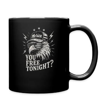 Du bist heute Abend frei, Adler, 4. Juli - Tasse einfarbig - Schwarz - Rechts