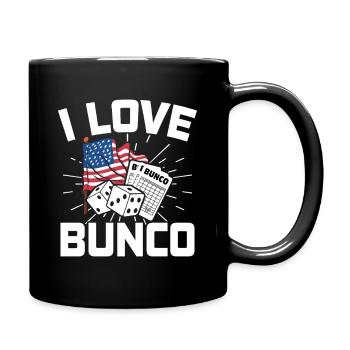 USA Flag Bunco Play Dice Player Gift - Full Colour Mug - black - Right