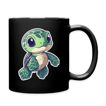 Tortue - Mug uni - noir - Droite