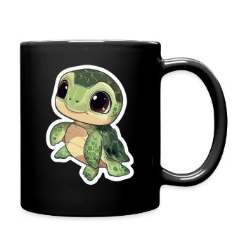 Tortue - Mug uni - noir - Droite