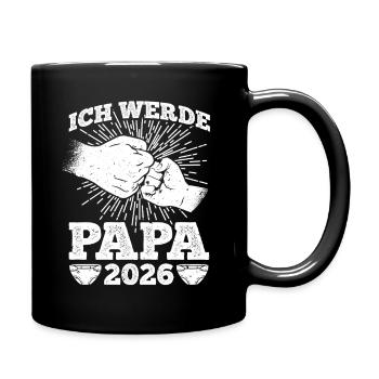 Werdender Vater ICH WERDE PAPA 2026 Lustig - Tasse einfarbig - Schwarz - Rechts