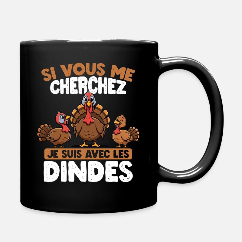 Wenn Du Mich Suchst, Bin Ich Bei Den Puten - Tasse einfarbig - Schwarz