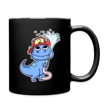Fire Brigade Dino Motif - Full Colour Mug - black - Right