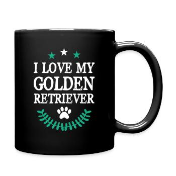 Ich liebe meinen golden Retriever - Tasse einfarbig - Schwarz - Rechts