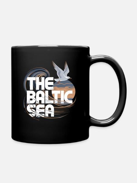 The Baltic Sea Ostsee Möwe Wellen Küste Maritim - Tasse einfarbig - Schwarz