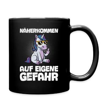 GET CLOSER AT YOUR OWN RISK Funny - Full Colour Mug - black - Right