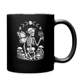 Fée squelette gothique avec phases de lune - Mug uni - noir - Droite