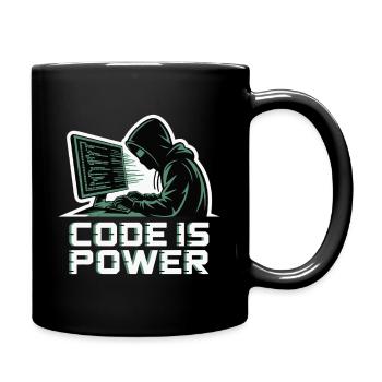 Cyber Hacker Code Unendliches Design - Tasse einfarbig - Schwarz - Rechts