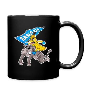 Banana Superhero mit Affe Motive - Tasse einfarbig - Schwarz - Rechts