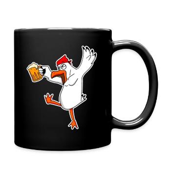 Humorvolle Biergarten Betrunkene Möwe mit Bier - Tasse einfarbig - Schwarz - Rechts