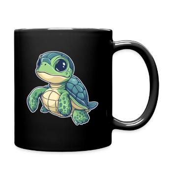 Tortue - Mug uni - noir - Droite