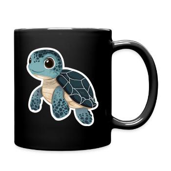 Tortue - Mug uni - noir - Droite