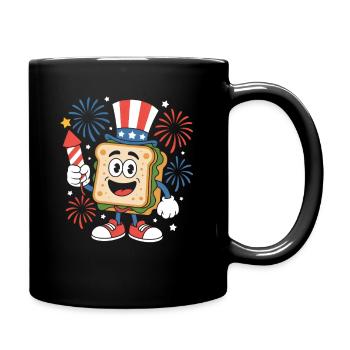 Clubhouse Sandwich Independence Day 4th of July - Full Colour Mug - black - Right