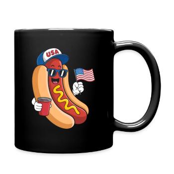 Hotdog Sandwich Lover Independence Day 4th of - Full Colour Mug - black - Right