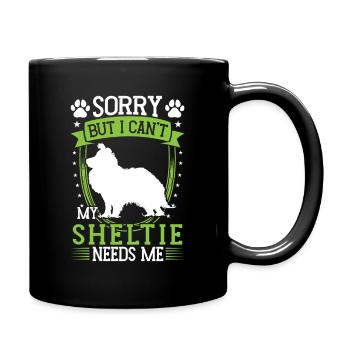 Sheltie can't Shetland Sheepdog - Full Colour Mug - black - Right