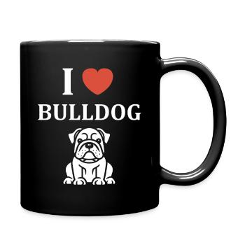 Design Mignon de Bouledogue en Style Illustré - Mug uni - noir - Droite